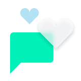 icon-speech bubble with two small hearts